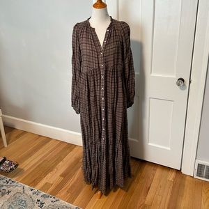 FP Sadie plaid duster maxi